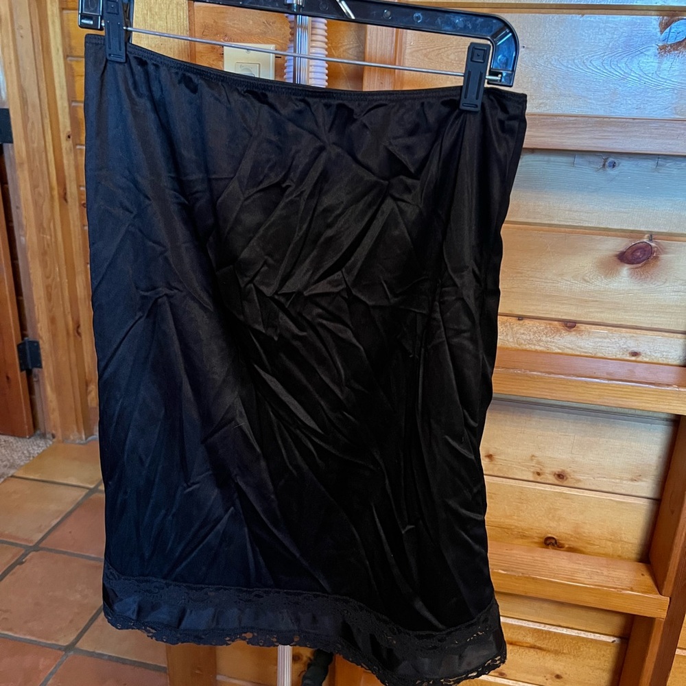 Elegant Black slip with lace trim
